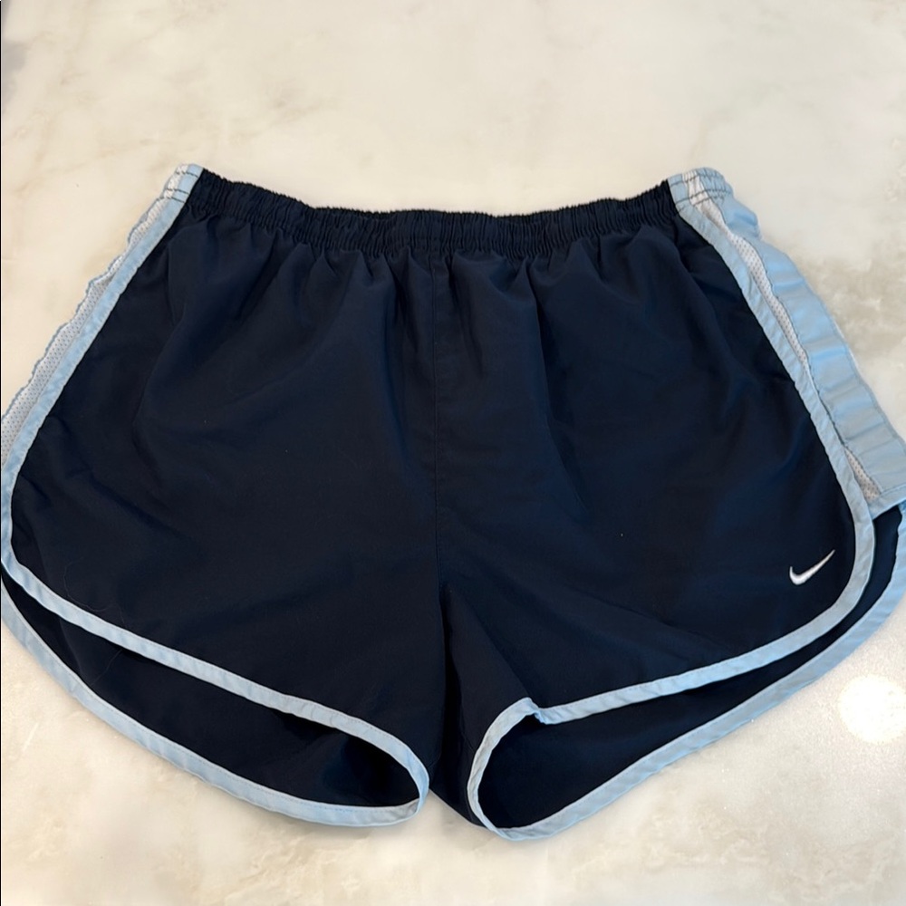 Nike Navy and light Blue Athletic Shorts Dri-Fit Design